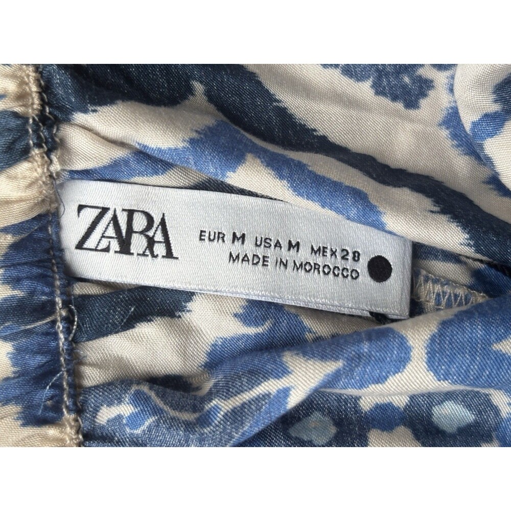 Zara Indie Ethnic Printed Trousers Adjustable Waistband Women's Size Medium - Picture 8 of 9